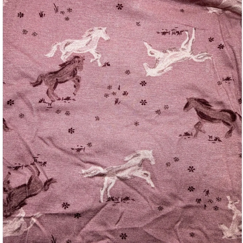 Bamboo Viscose 2 Pair Pajama Sets 4T Floral & Horse Pink Mauve New